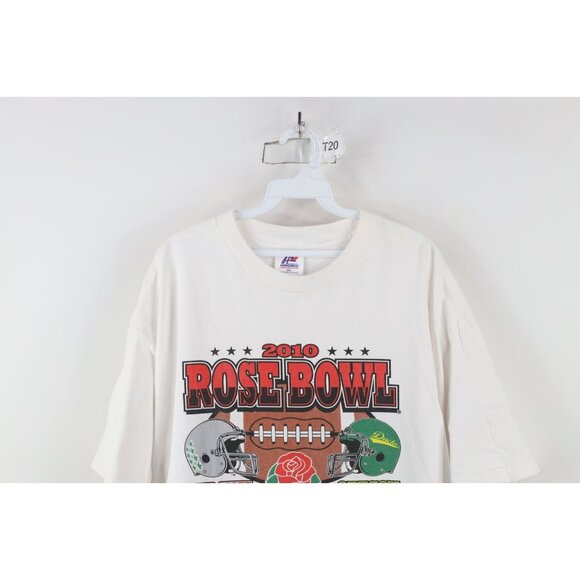 Vtg Y2K Mens XL 2010 Rose Bowl Oregon vs Ohio State University Football T-Shirt - Picture 2 of 13